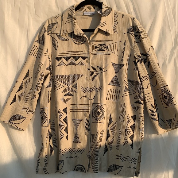 Geometric button down jacket - Picture 2 of 15